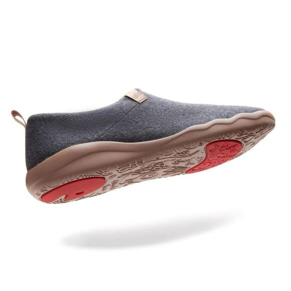 UIN Men's Travel Walking Shoes Slip On Casual Sneaker (DIMGRAY KNITTED WOOL) - Picture 7 of 9